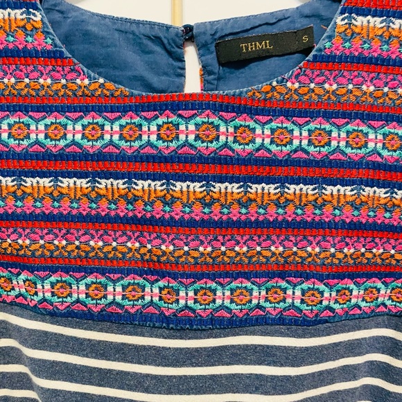 Festive & Adorable Boho Versatile Embroidered & Stripe Jersey THML Anthropologie - Picture 14 of 14